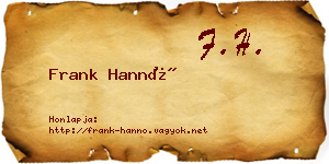 Frank Hannó névjegykártya